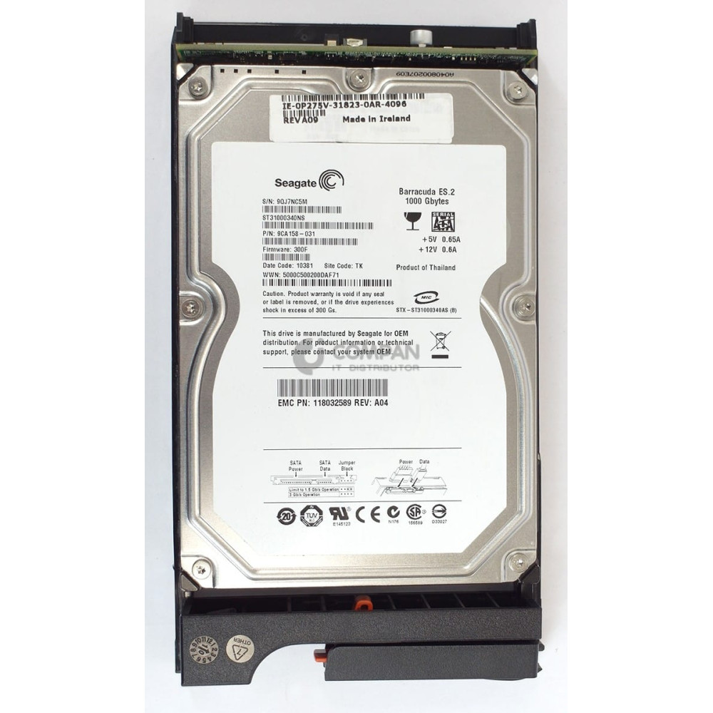 005048831 EMC 1TB 7.2K 3G 3.5 LFF SATA  FOR AX4 ST31000340NS